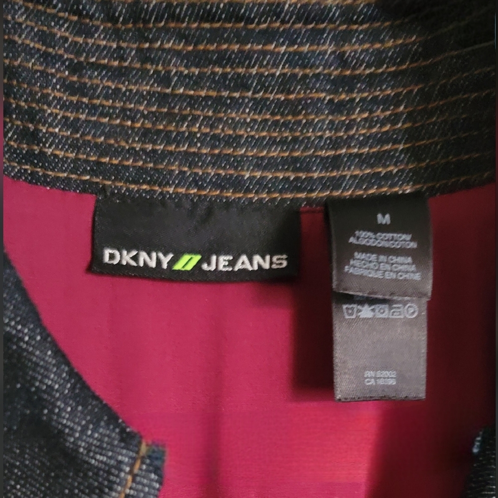 NWOT DKNY Retro  Indigo Denim Trench Coat Sz M - Picture 5 of 6